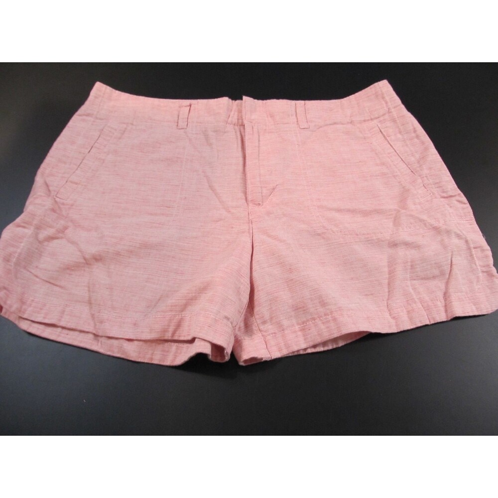 Tommy Hilfiger Women’s Linen‑Blend Chino Shorts Size 12 Pink Textured Preowned